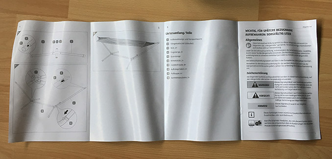 Anleitung Aldi Hängematte